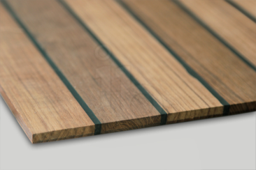 Woestijn Fietstaxi Verlengen Bruynzeel Solid Teak massief met rubber bies 2700x1225x7mm | IB.NL